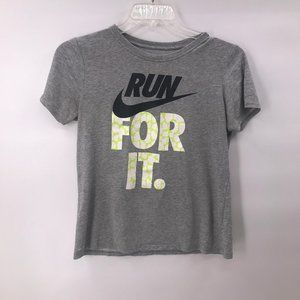 Nike dri fit grey Run For It t shirt